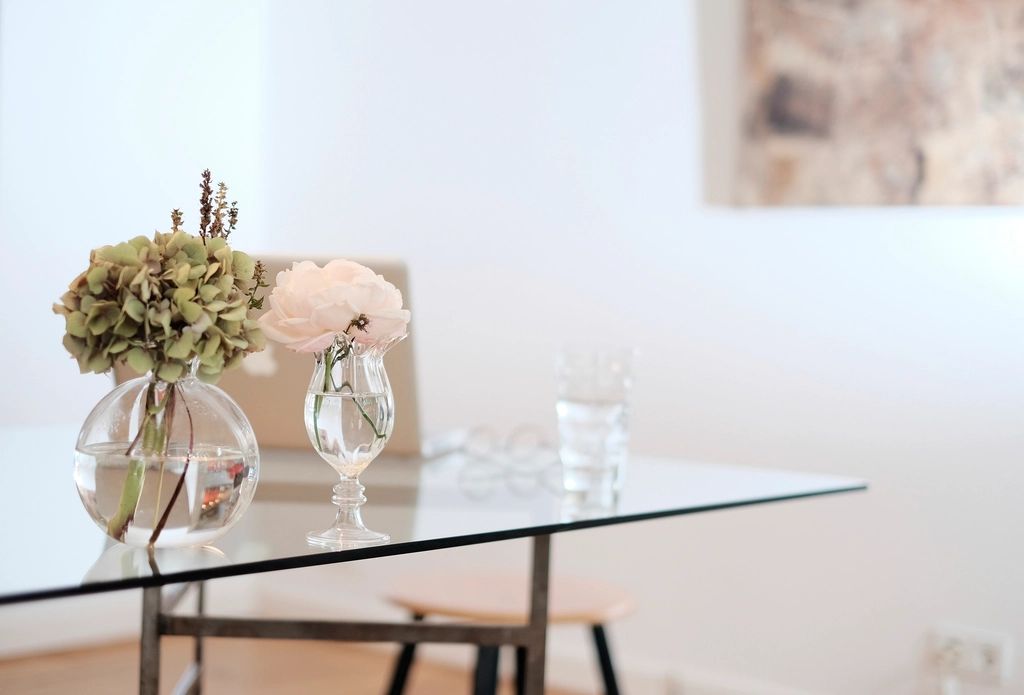 The dining room, laid for service